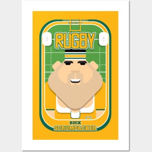 Rugby Gold and Green - Ruck Scrumpacker - Victor version Posters and Art